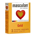 Презервативы, Маскулан 3 шт голд Masculan 5 Ultra gold (luxury edition) золотого цвета