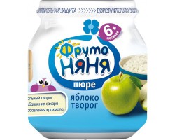 Пюре, Фрутена 100 г яблоко творог